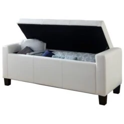 GFW Verona PU Leather Ottoman Bench White -The Furniture Store 30811457 alt04