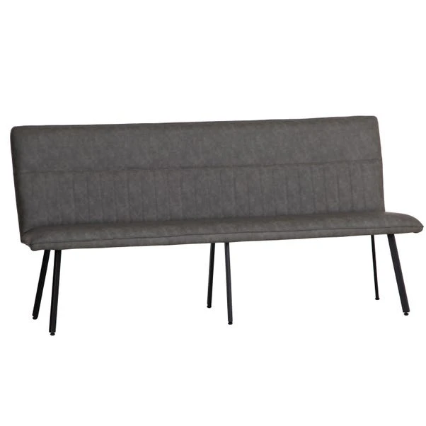 Kettle Arthur 4 Seater Modular Dining Bench Grey Faux Leather 4 Kettle Arthur 4 Seater Modular Dining Bench Grey Faux Leather - Image 4