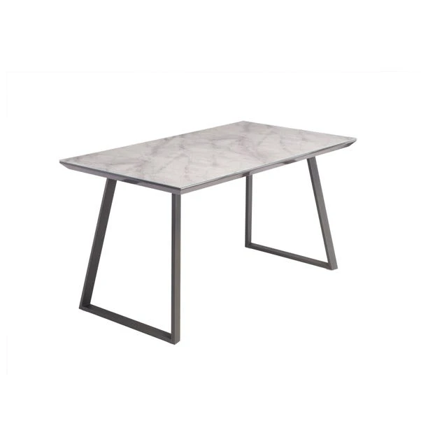 Dunelm Alden Rectangular 4 Seater Dining Table Marble Effect Glass 2 Dunelm Alden Rectangular 4 Seater Dining Table Marble Effect Glass - Image 2
