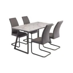 Dunelm Alden Rectangular 4 Seater Dining Table Marble Effect Glass 5 Dunelm Alden Rectangular 4 Seater Dining Table Marble Effect Glass -The Furniture Store 30816915 alt02