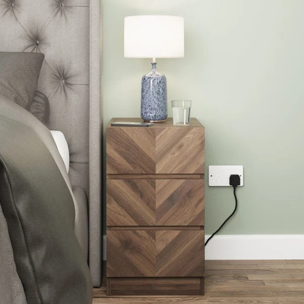 GFW Taranto 3 Drawer Bedside Table 1 GFW Taranto 3 Drawer Bedside Table