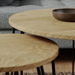 Dunelm Bella Coffee Nest Set Oak Effect -The Furniture Store 30817122 alt02