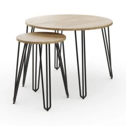 Dunelm Bella Coffee Nest Set Oak Effect -The Furniture Store 30817122 alt04