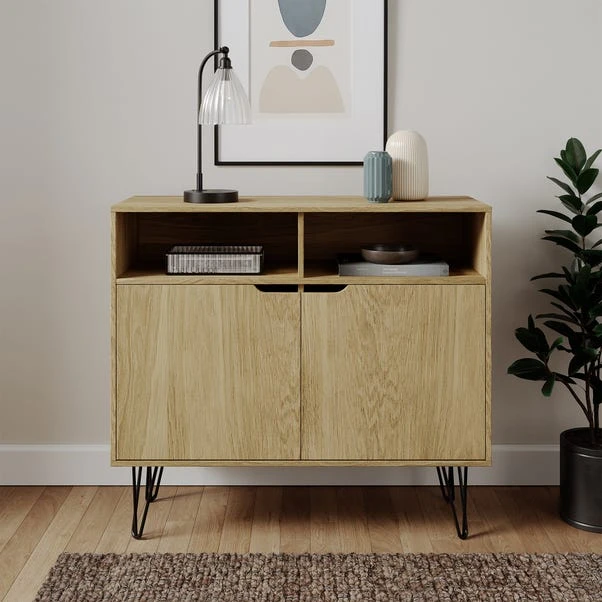 Dunelm Bella 2 Door Sideboard Oak Effect 1 Dunelm Bella 2 Door Sideboard Oak Effect