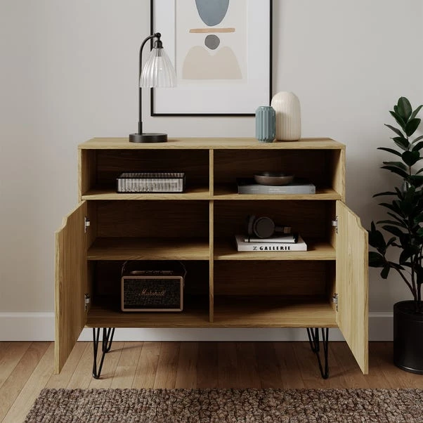 Dunelm Bella 2 Door Sideboard Oak Effect 2 Dunelm Bella 2 Door Sideboard Oak Effect - Image 2