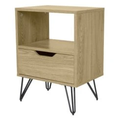Dunelm Bella 1 Drawer Bedside Oak Effect -The Furniture Store 30817127 alt02