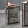 Pacific Lifestyle Pacific Brindisi 3 Drawer Bedside Table, Grey Velvet