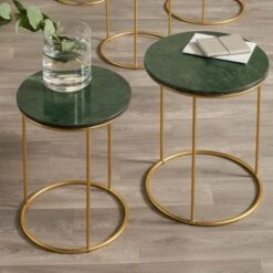 The Furniture Store 39 Pacific Lifestyle Pacific Milly Set Of 2 Nest Of Side Tables, Marble