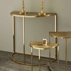 Pacific Lifestyle Pacific Ginko Console Table, Gold Aluminium