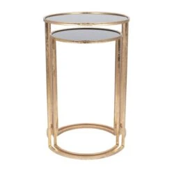 Pacific Lifestyle Pacific Veneziano Set Of 2 Nest Of Tables, Iron & Glass 9 Pacific Lifestyle Pacific Veneziano Set Of 2 Nest Of Tables, Iron & Glass -The Furniture Store 30821749 alt03