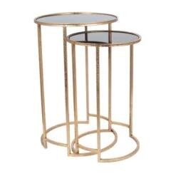 Pacific Lifestyle Pacific Veneziano Set Of 2 Nest Of Tables, Iron & Glass 11 Pacific Lifestyle Pacific Veneziano Set Of 2 Nest Of Tables, Iron & Glass -The Furniture Store 30821749 alt05