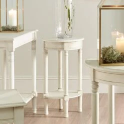 Pacific Lifestyle Pacific Heritage Round Side Table, Painted Pine