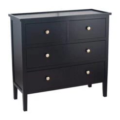 Pacific Lifestyle Pacific Chelmsford 4 Drawer Chest, Black Painted Pine -The Furniture Store 30821759 alt02